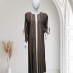 Zoom White Striped Abaya