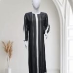 White Strips Abaya